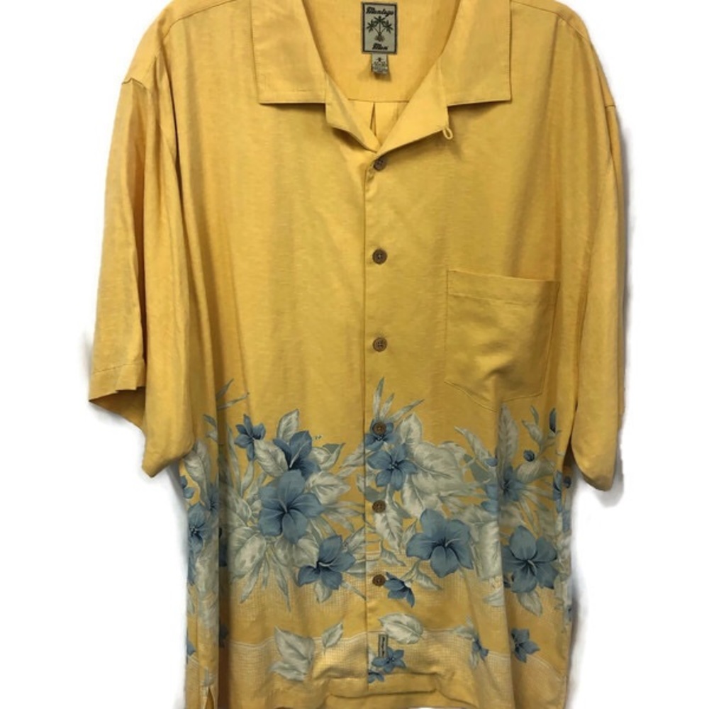 MONTEGO‎ MON SILK FLORAL CAMP SHIRT XL
